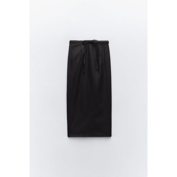 ZARA TRF COATED DENIM SKIRT - Picture 6 of 8